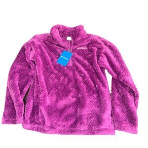 Columbia Girls Fire Side II Sherpa Quarter Zip Fleece Jacket Purple Youth Large